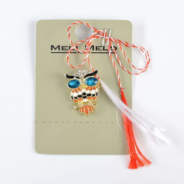 Brosa martisor bufnita pe creanga