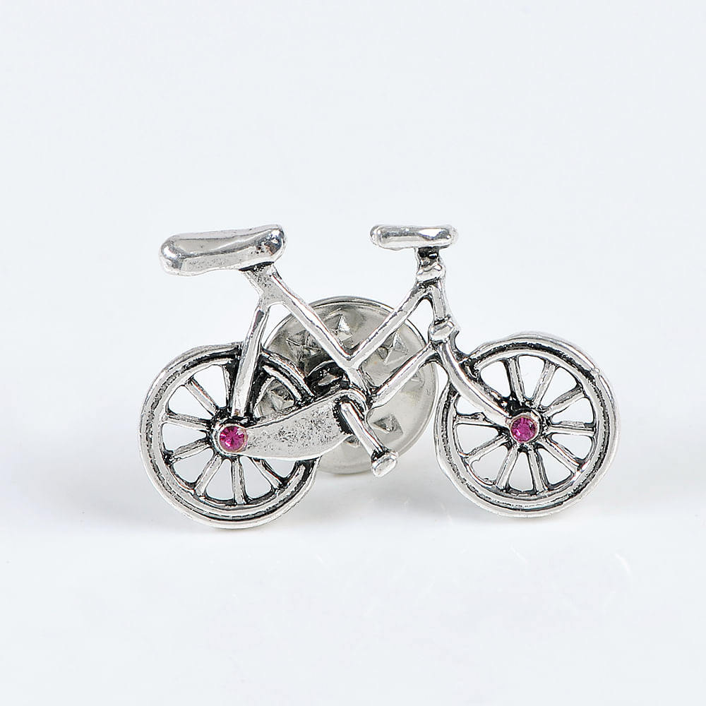 Brosa martisor bicicleta argintie