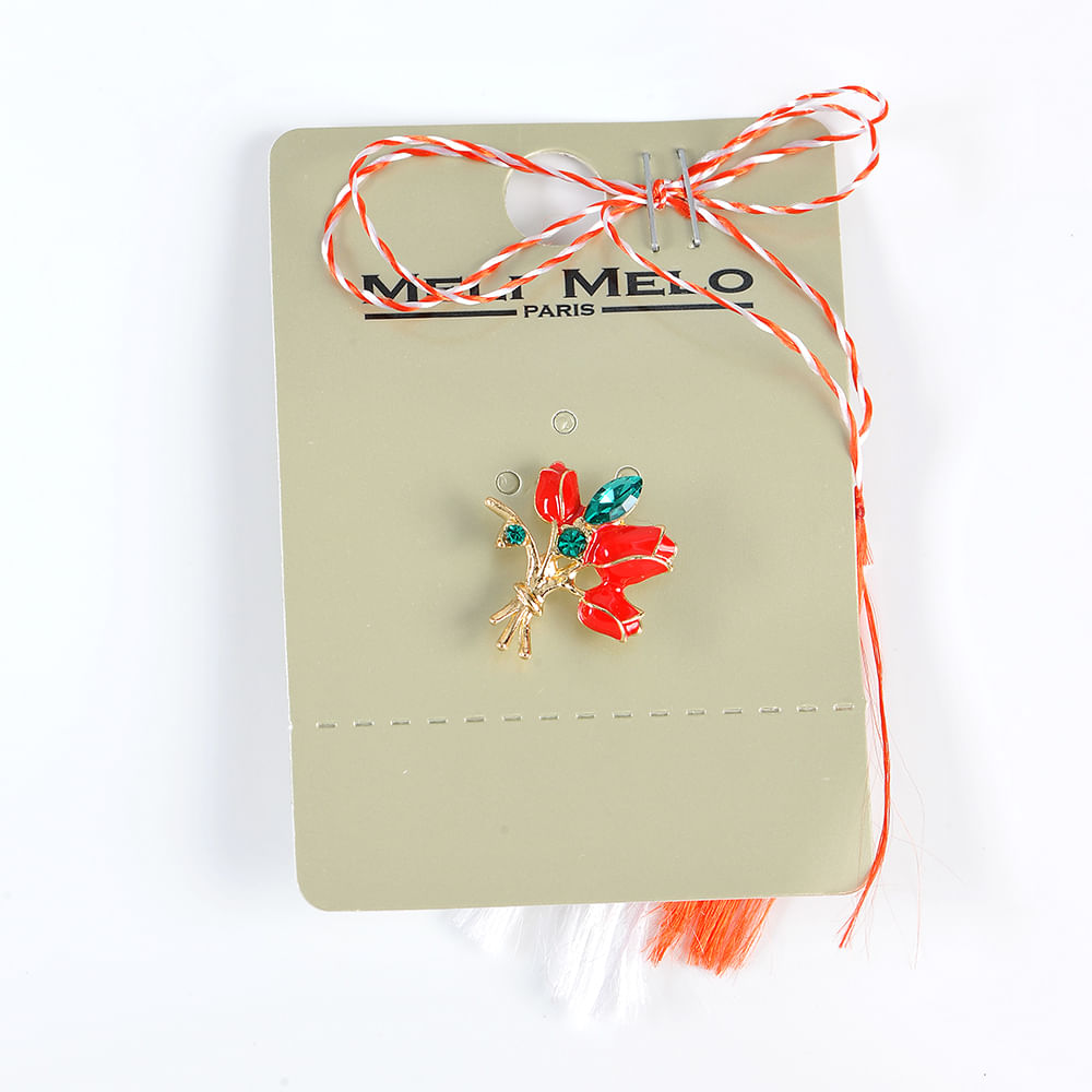 Brosa martisor buchet de lalele rosii - 3 | YEO