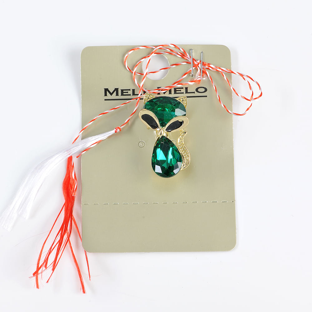 Brosa martisor pisica verde - 3 | YEO