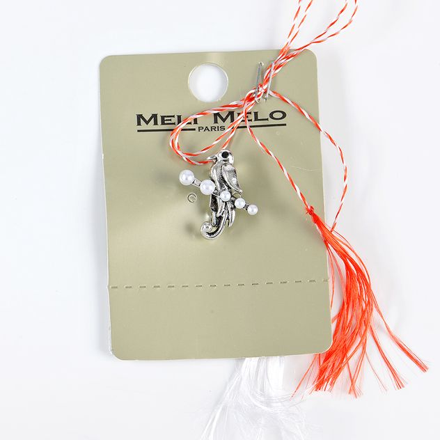 Brosa martisor pasare argintie