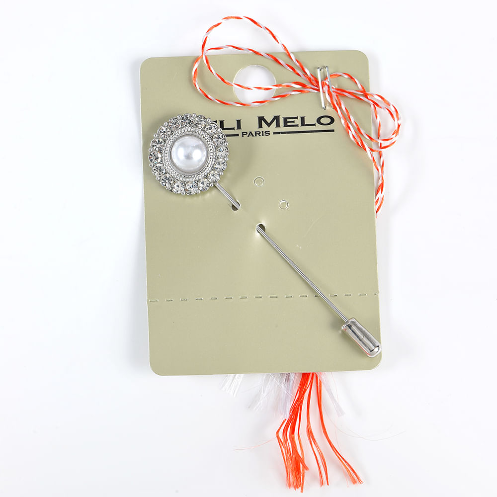 Brosa martisor argintie cu perla alba - 3 | YEO