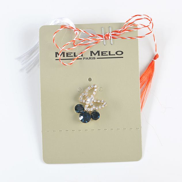 Brosa martisor fluture auriu cu pietre acrilice