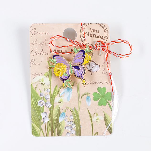 Brosa martisor fluture mov