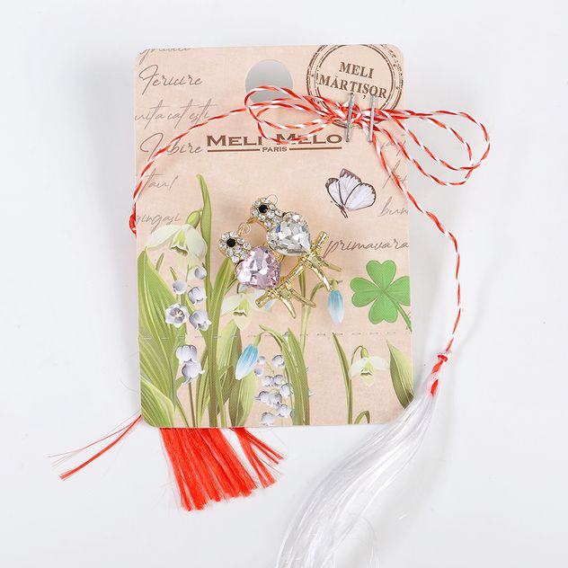 Brosa martisor porumbei pe creanga
