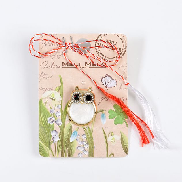 Brosa martisor bufnita alba