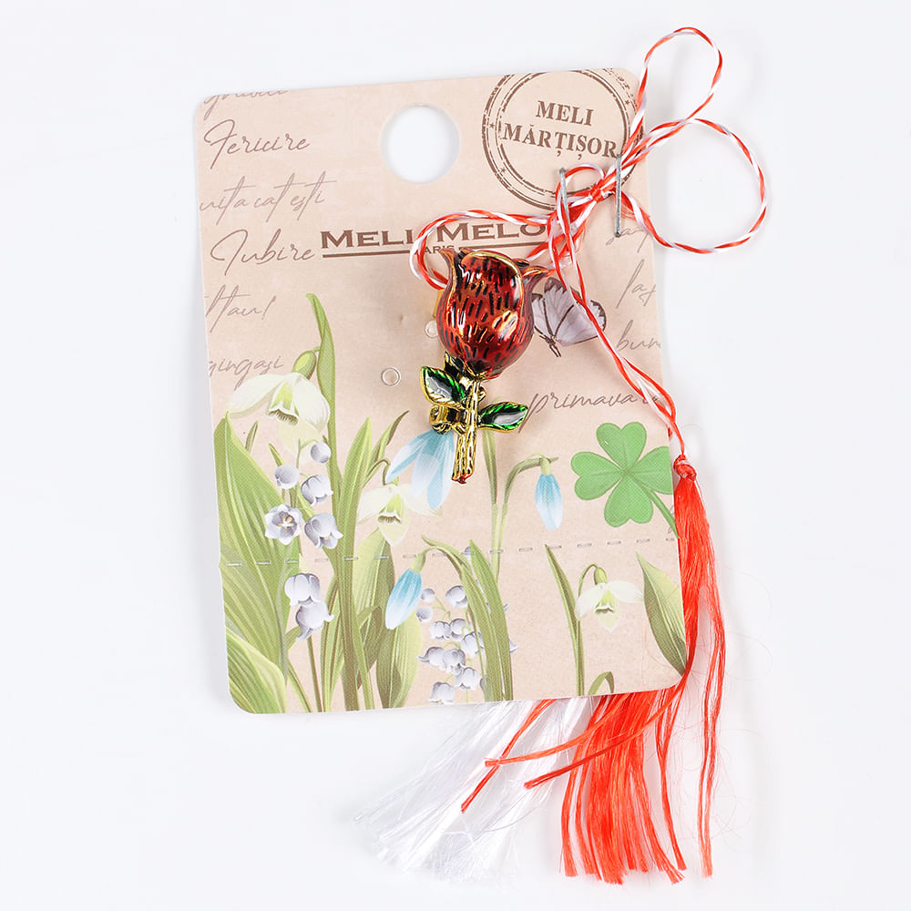 Brosa martisor trandafir grena - 3 | YEO