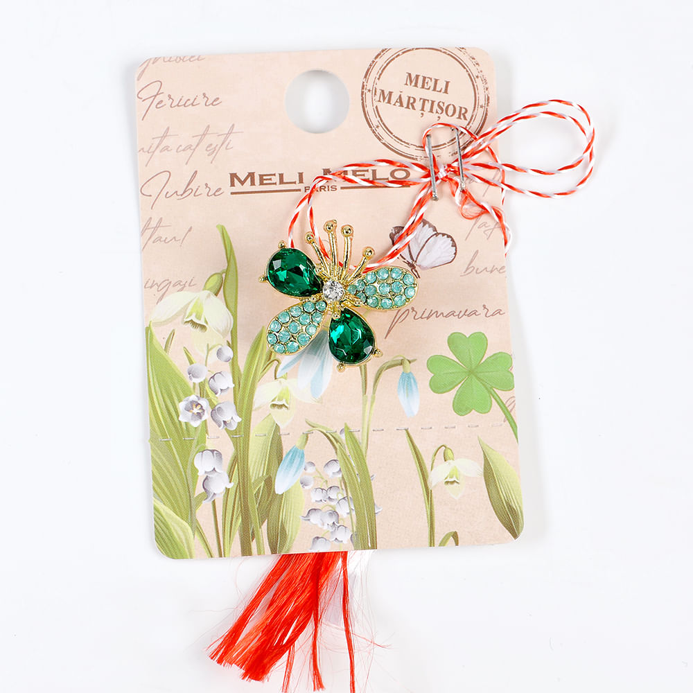 Brosa martisor floare verde - 3 | YEO