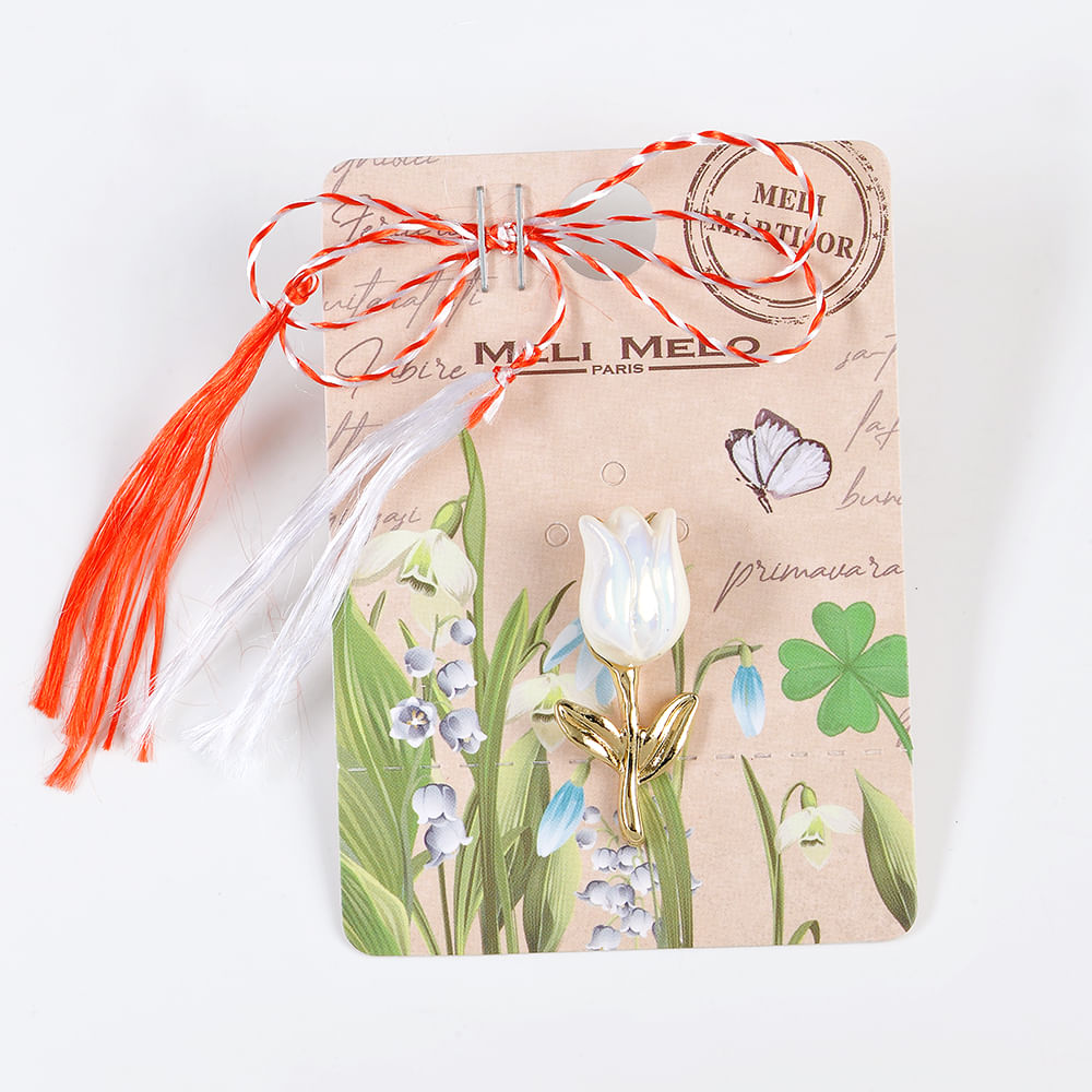 Brosa martisor lalea alba - 3 | YEO