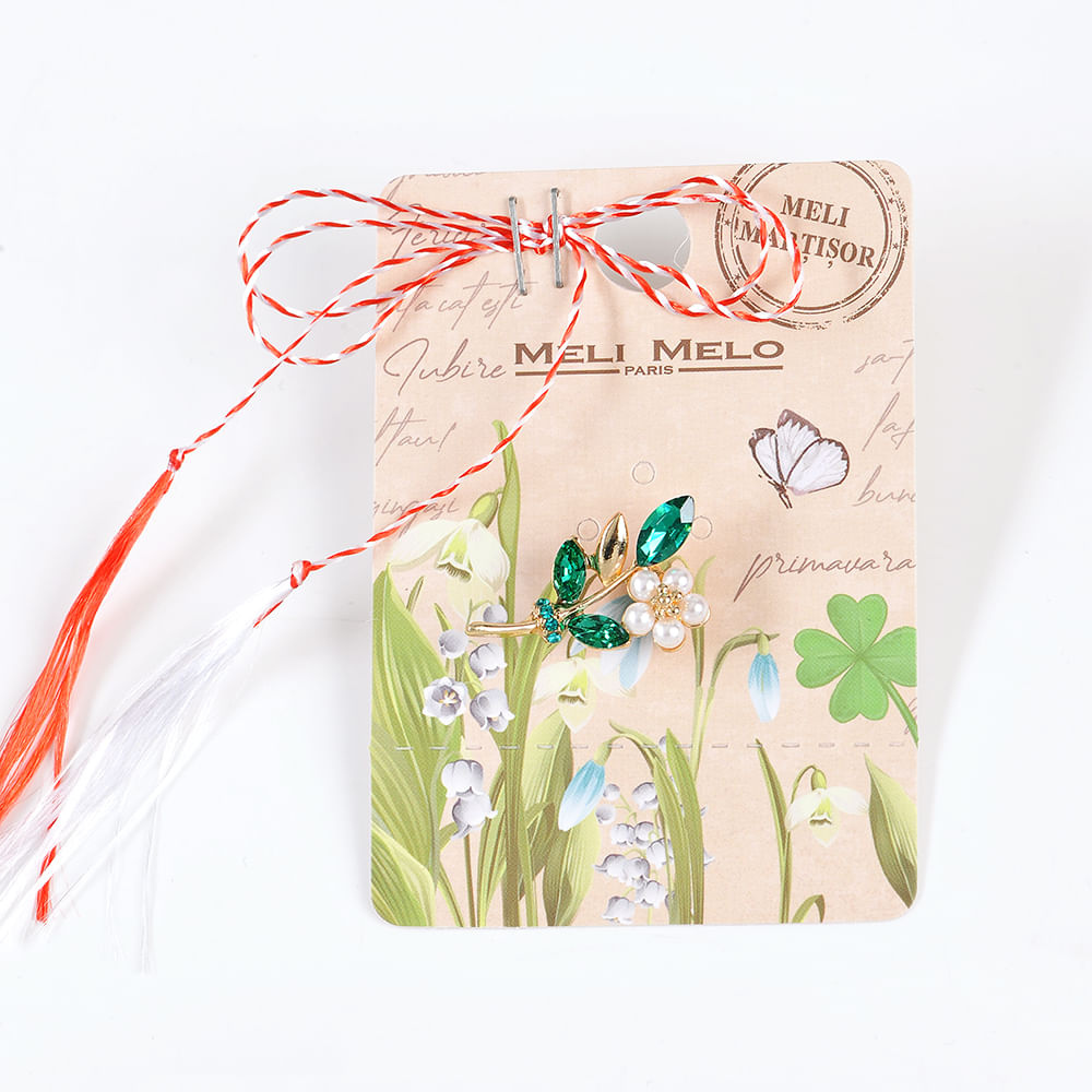 Brosa martisor floare alba - 3 | YEO