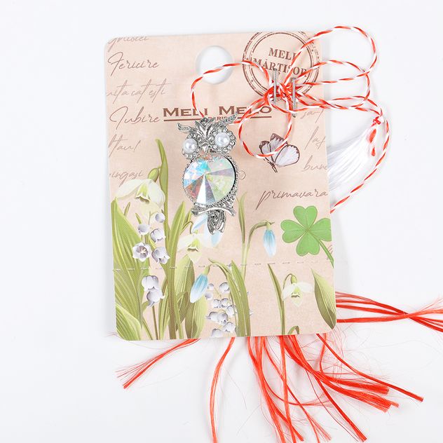 Brosa martisor bufnita multicolora