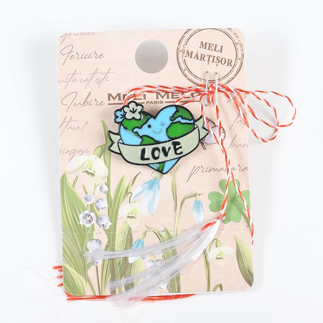 Brosa martisor inima pamant Love