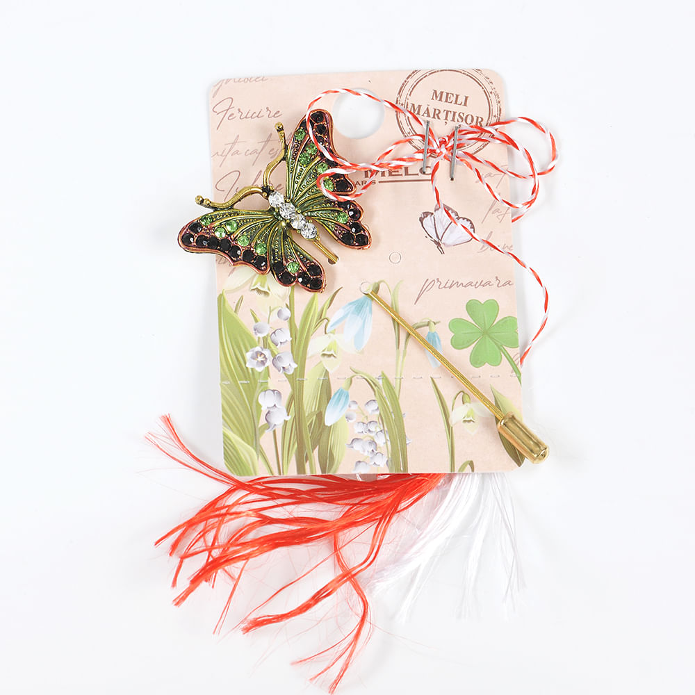 Brosa martisor fluture verde - 3 | YEO