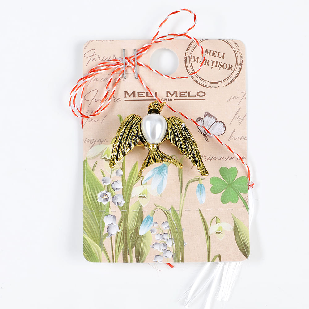 Brosa martisor pasare aurie - 3 | YEO