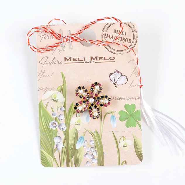 Brosa martisor floare multicolora