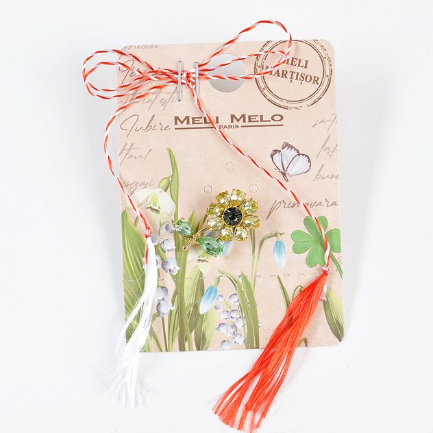 Brosa martisor floare galbena