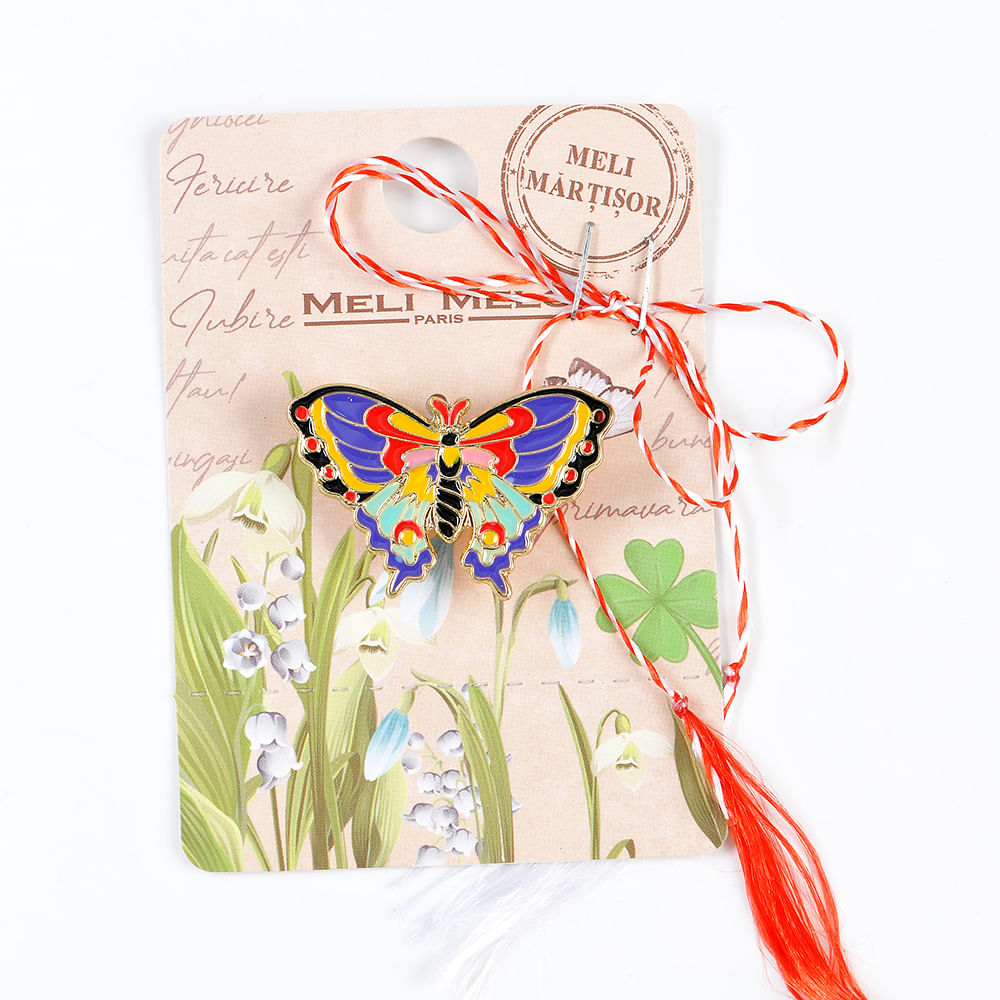 Brosa martisor fluture multicolor - 3 | YEO