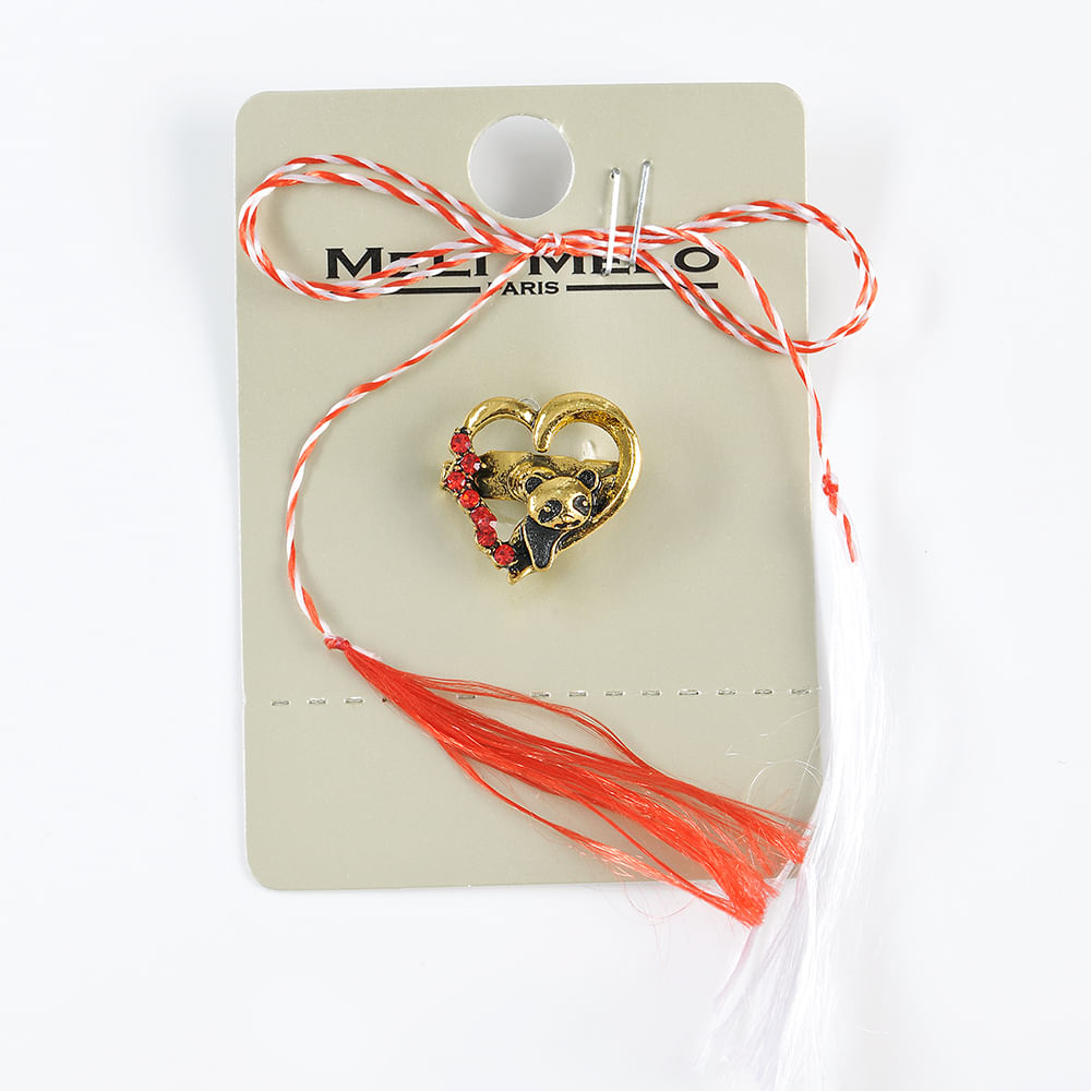 Brosa martisor inima cu ursulet - 3 | YEO