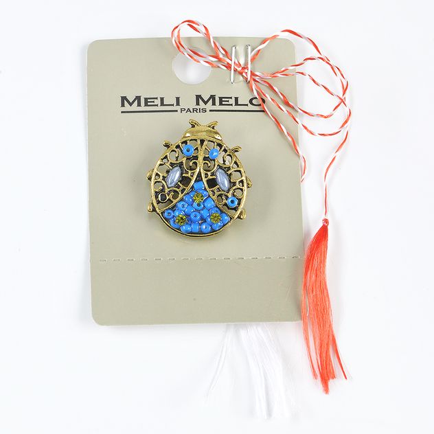 Brosa martisor buburuza albastra