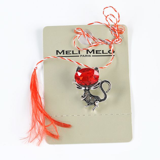 Brosa martisor pisica argintie