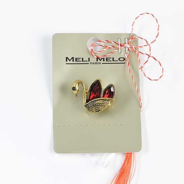 Brosa martisor lebada aurie