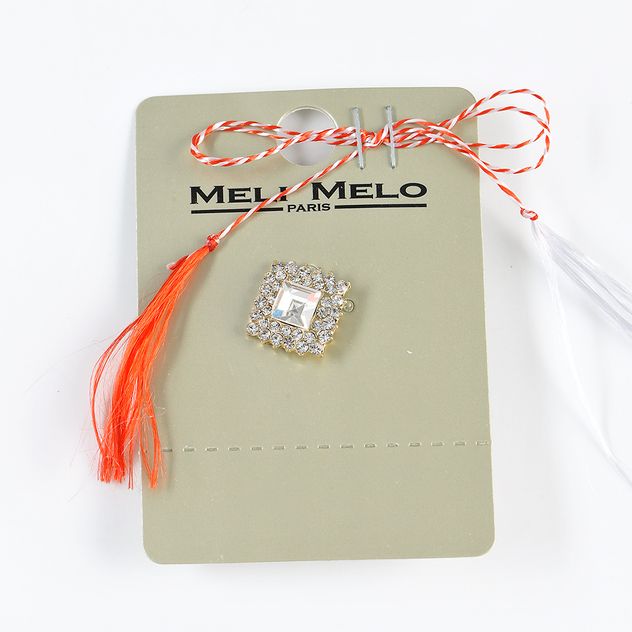 Brosa martisor patrata cu pietre acrilice