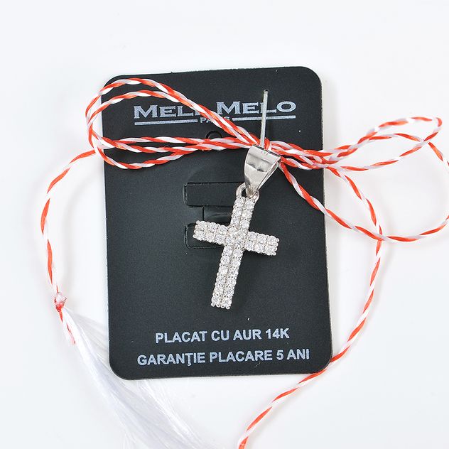 Pandantiv cruce din argint cu pietre zirconice