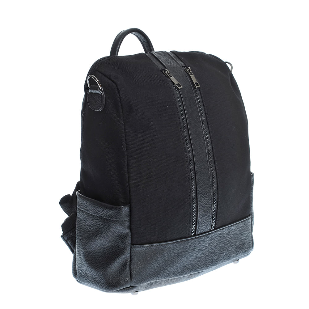 Rucsac negru cu doua buzunare frontale - 1 | YEO