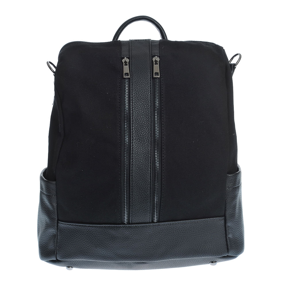 Rucsac negru cu doua buzunare frontale - 3 | YEO