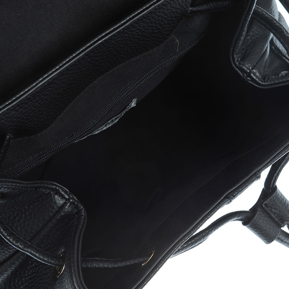 Rucsac negru din piele ecologica cu buzunare frontale - 4 | YEO