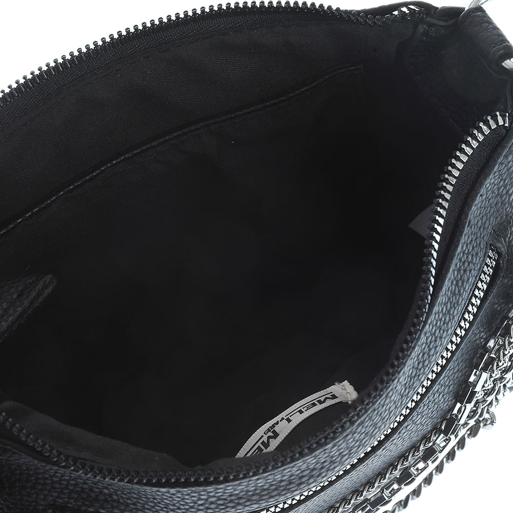 Geanta crossbody neagra cu bareta metalica - 3 | YEO