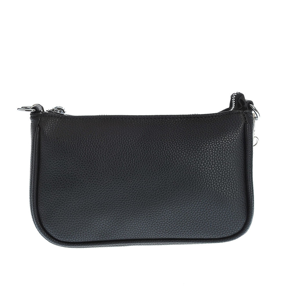 Geanta crossbody neagra cu bareta metalica - 4 | YEO