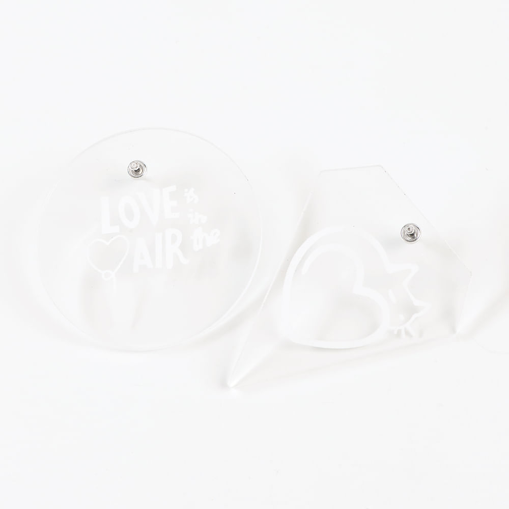 Cercei albi cu forme diferite Love Air - 1 | YEO