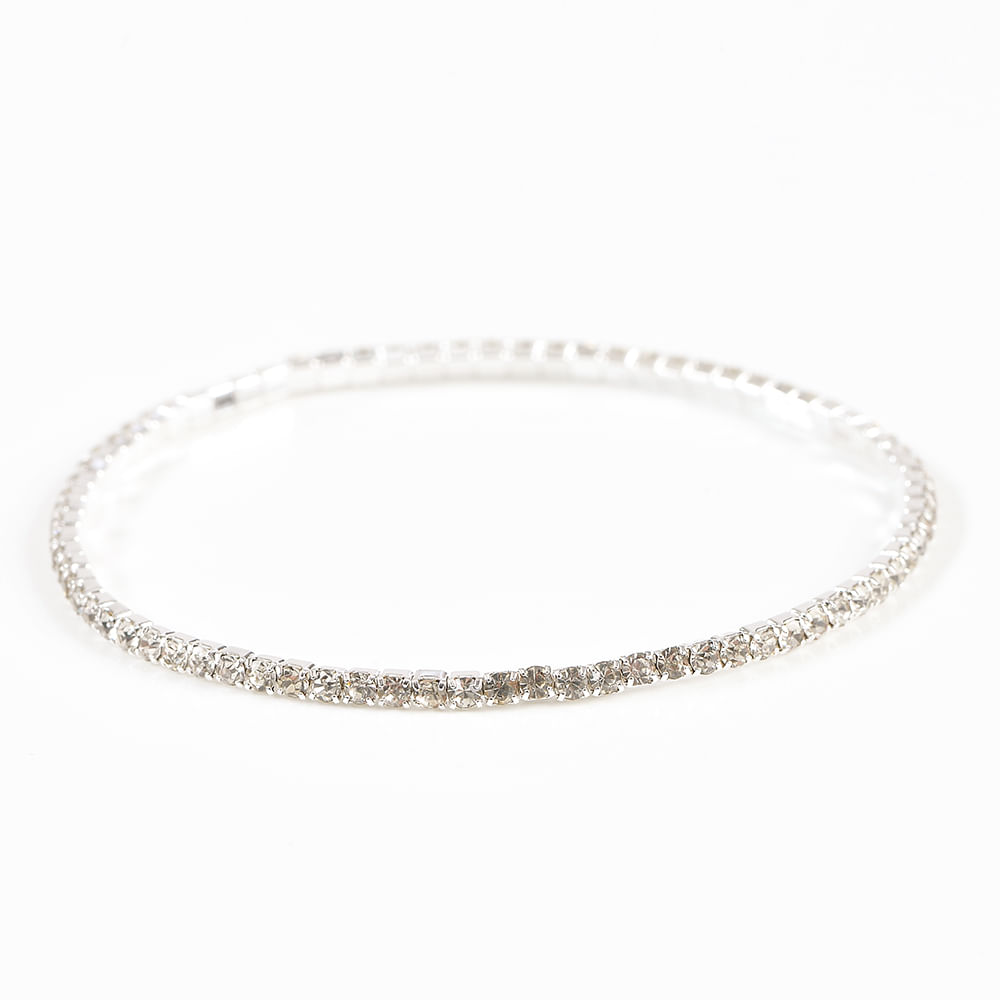 Bratara elastica argintie tip tennis