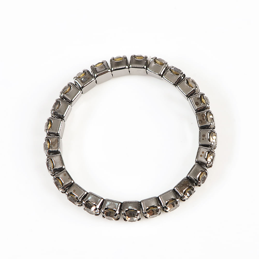 Inel elastic cu pietre negre stralucitoare - 3 | YEO
