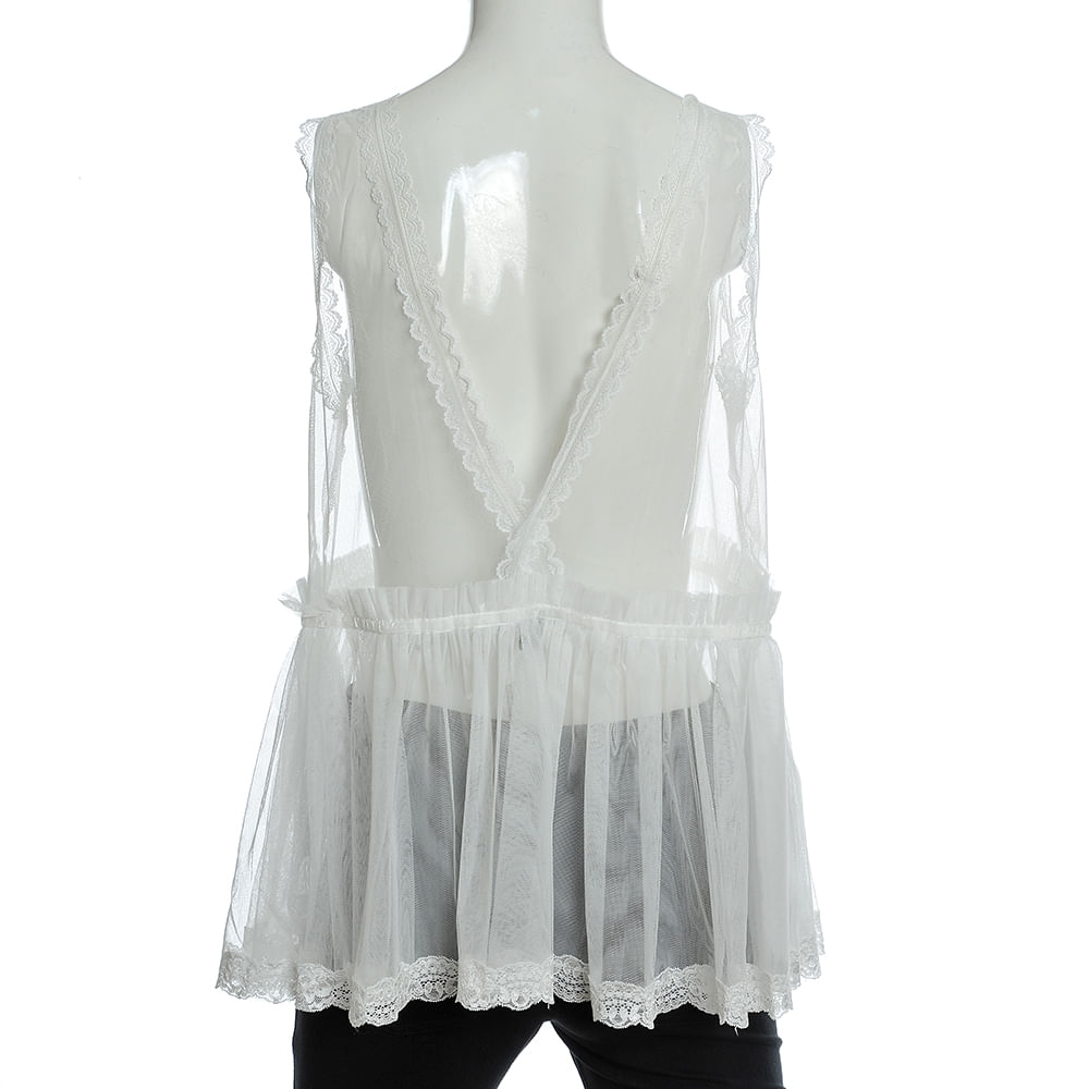 Bluza alba cu decolteu in V - 2 | YEO
