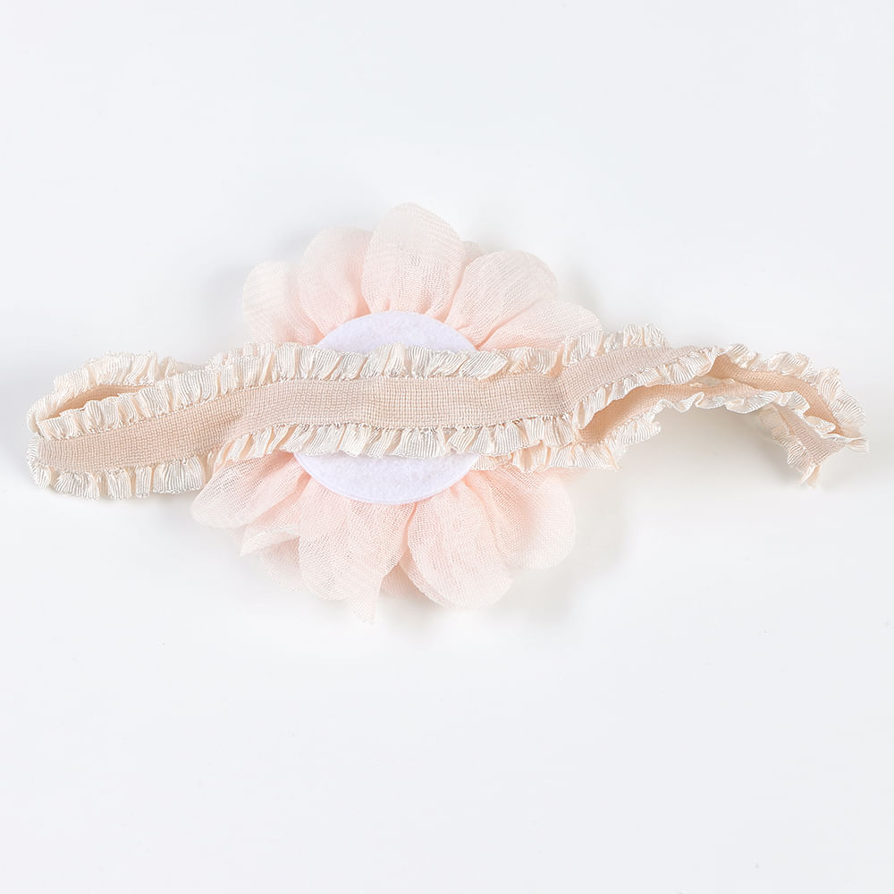 Bentita de par elastica cu floare roz - 2 | YEO