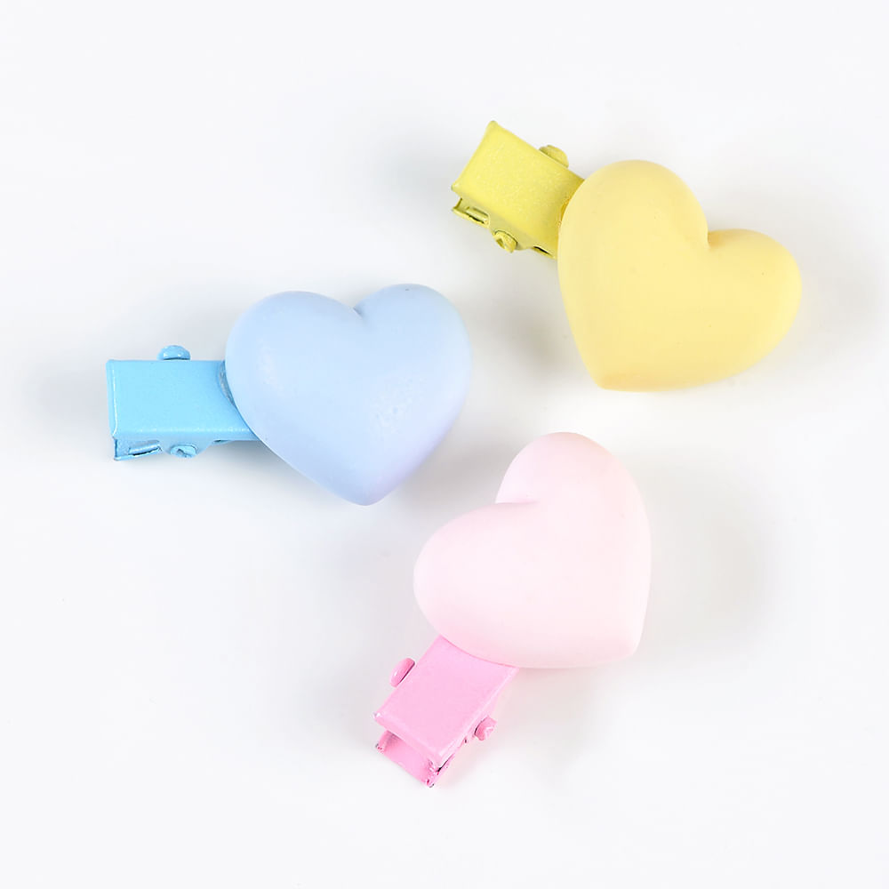 Set 3 agrafe multicolore cu inima - 2 | YEO