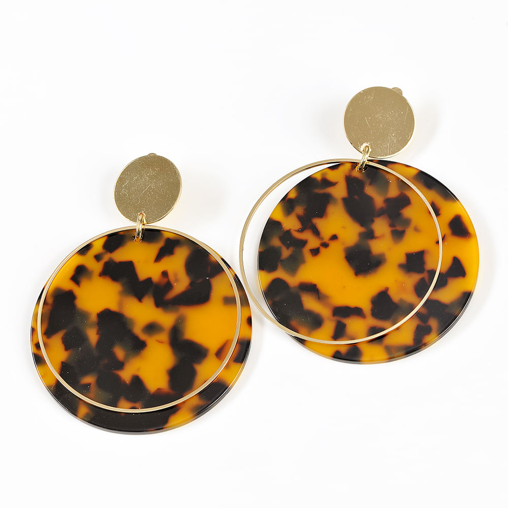 Cercei cu clips discuri animal print - 1 | YEO