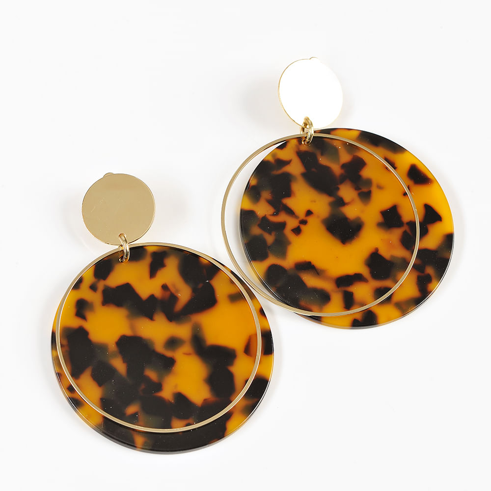 Cercei cu clips discuri animal print - 3 | YEO