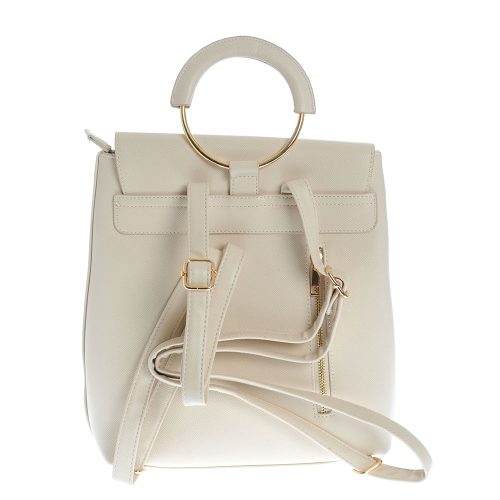 Rucsac bej din piele ecologica cu maner rotund - 3 | YEO