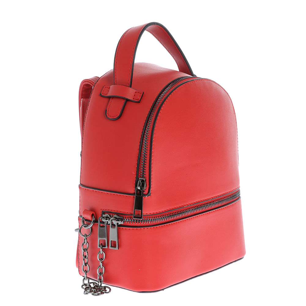 Rucsac rosu cu fermoar decorativ - 1 | YEO