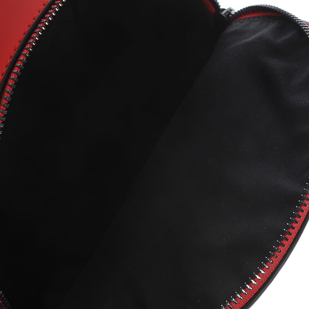 Rucsac rosu cu fermoar decorativ - 3 | YEO