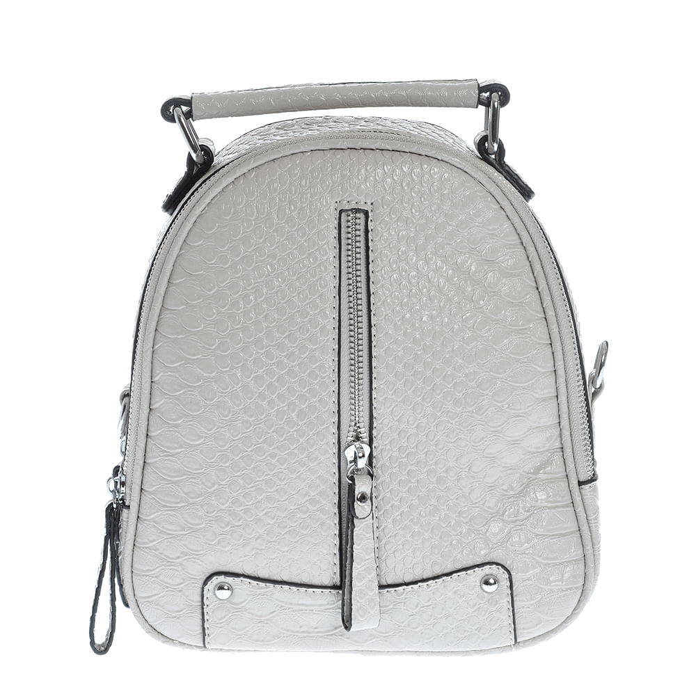 Rucsac gri cu fermoar decorativ - 1 | YEO