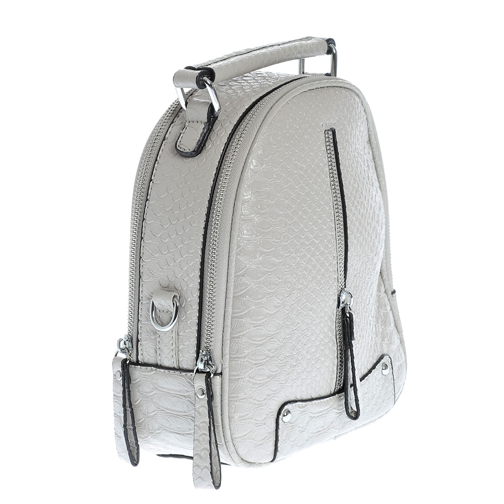 Rucsac gri cu fermoar decorativ - 2 | YEO
