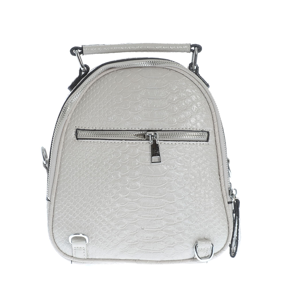 Rucsac gri cu fermoar decorativ - 3 | YEO