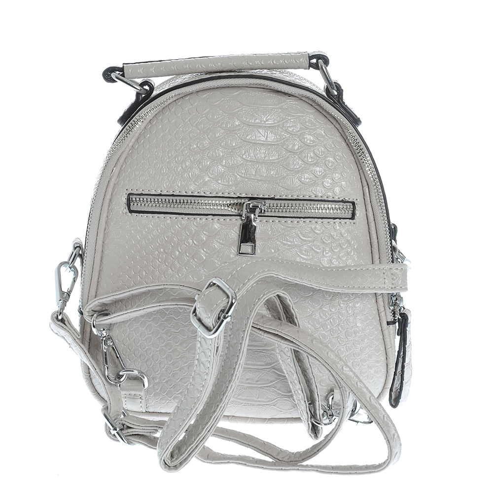 Rucsac gri cu fermoar decorativ - 4 | YEO