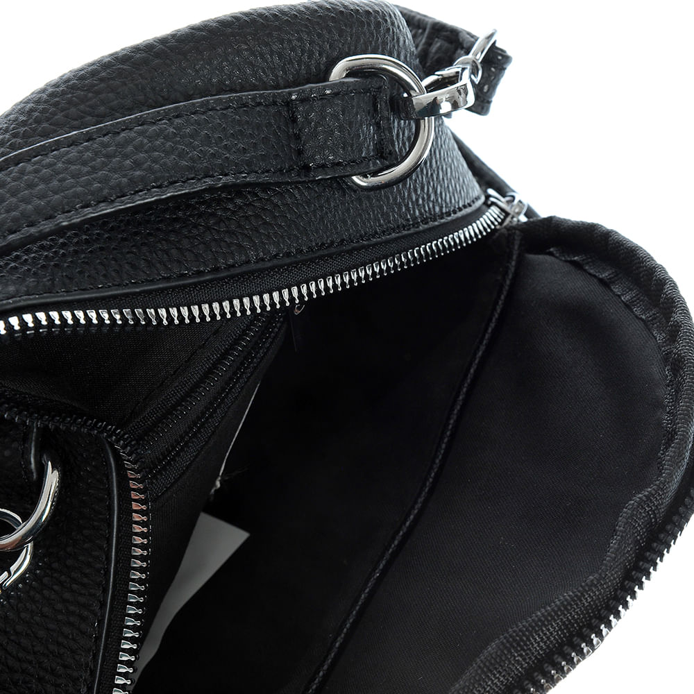 Rucsac mini negru cu buzunar frontal - 3 | YEO