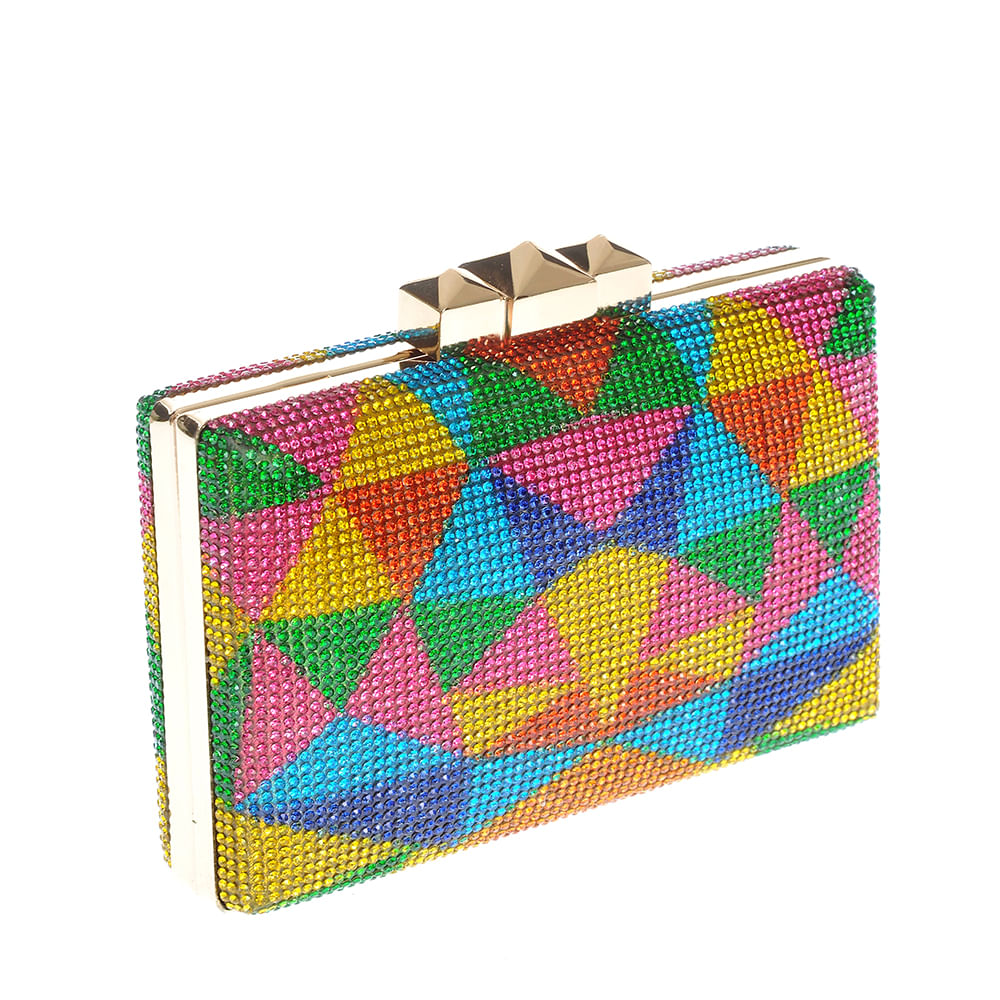 Geanta plic cu pietre multicolore - 1 | YEO