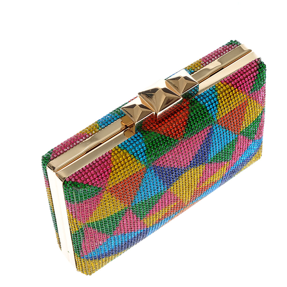 Geanta plic cu pietre multicolore - 2 | YEO